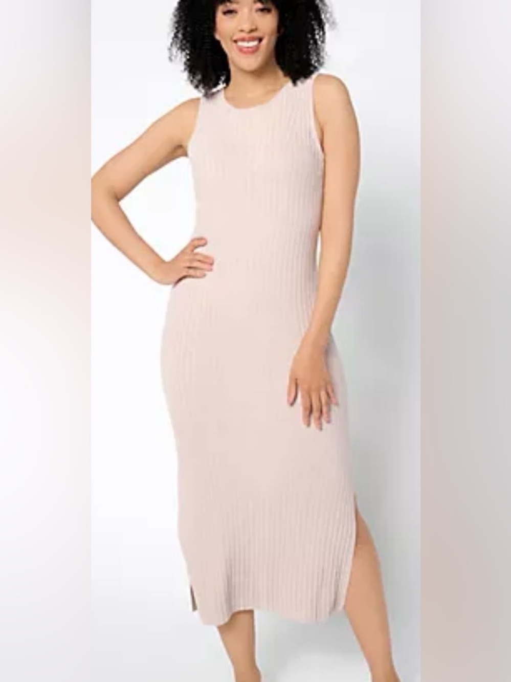Barefoot Dreams Pink CozyChic Ultra Lite Rib Midi Dress Sz 2X